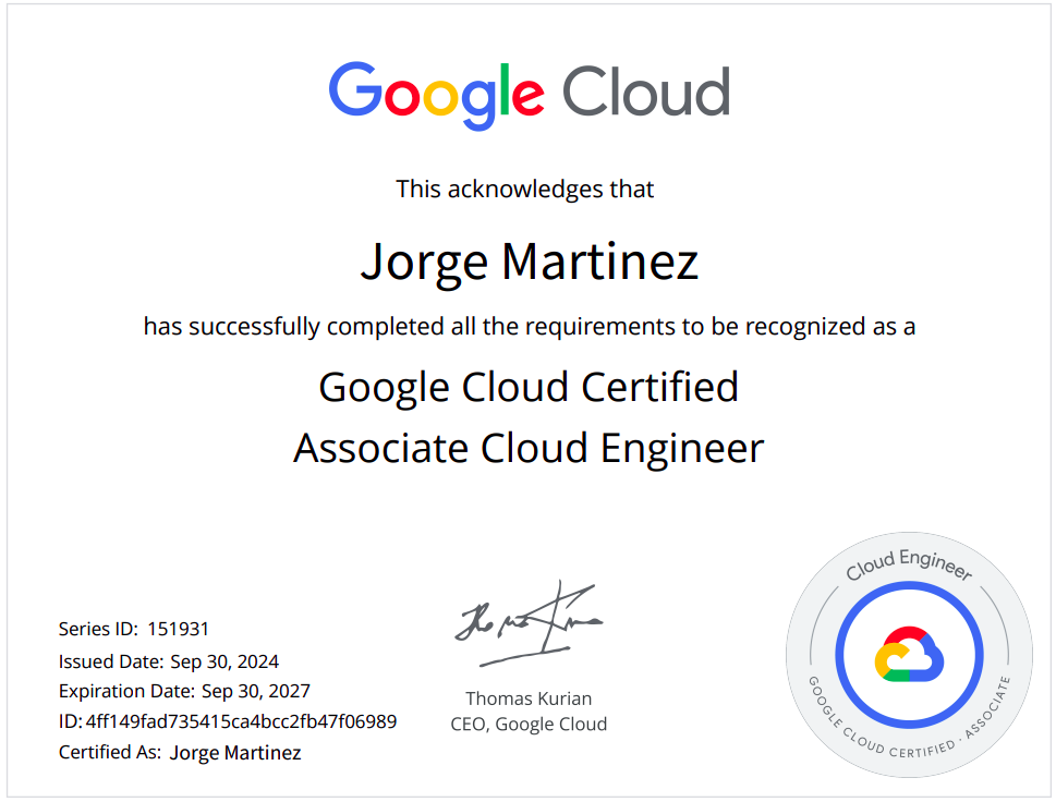 Associate cloud engineer certificate